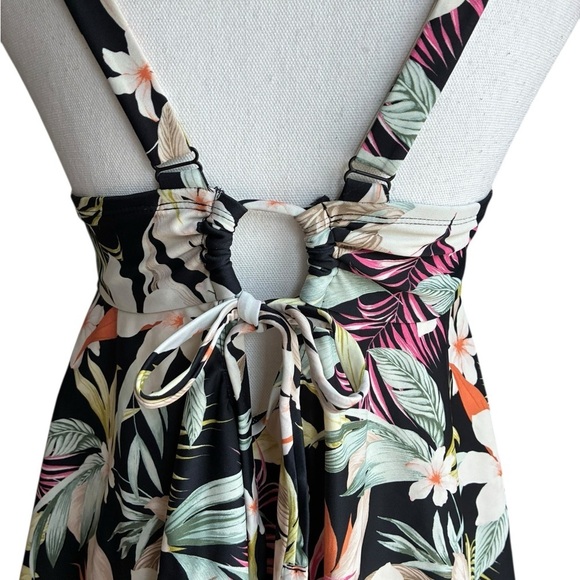 Kona Sol Floral Print Women's Swim Tankini  Top Size 1X - Picture 6 of 10